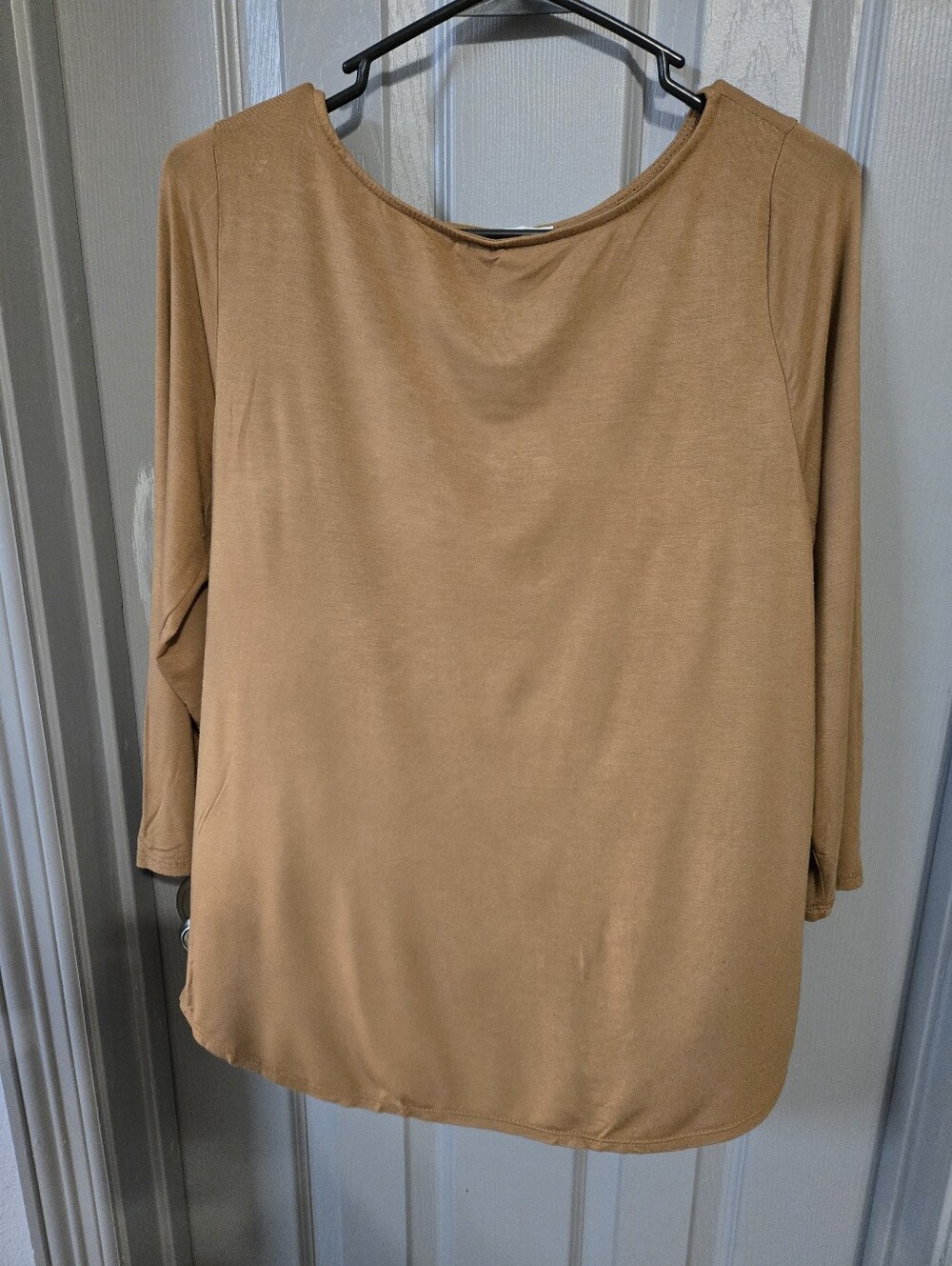 Green Envelope Camel Long Sleeve Crewneck Top